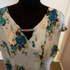 Emaline cap sleeve floral blouse